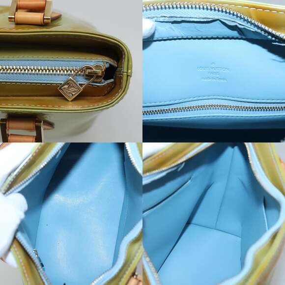 LOUIS VUITTON Monogram Vernis Houston Hand Bag Baby Blue M91005 - Picture 11 of 12